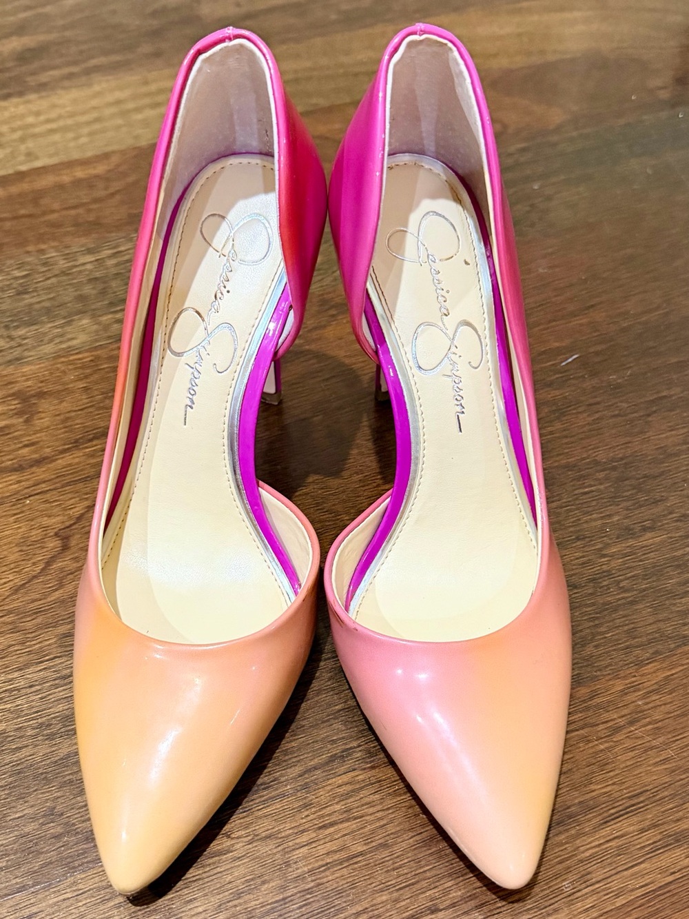 Jessica Simpson Pink to Peach Ombre Pointed Toe Heels